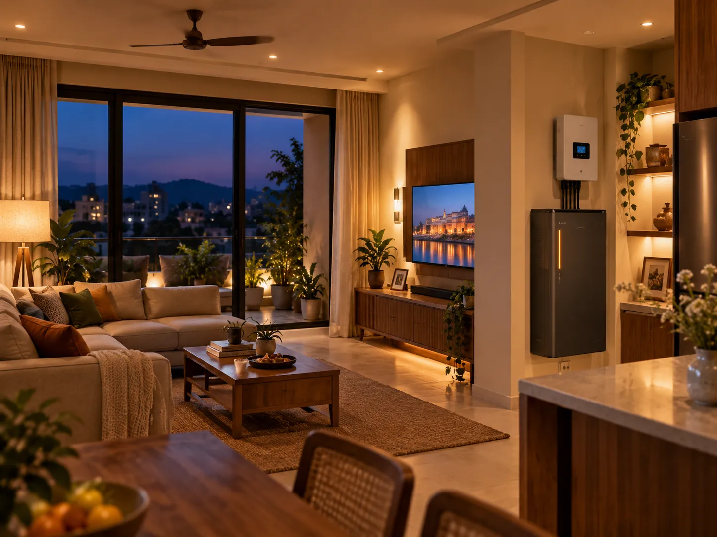 Charge — During cheap or solar hours, the battery quietly fills up.