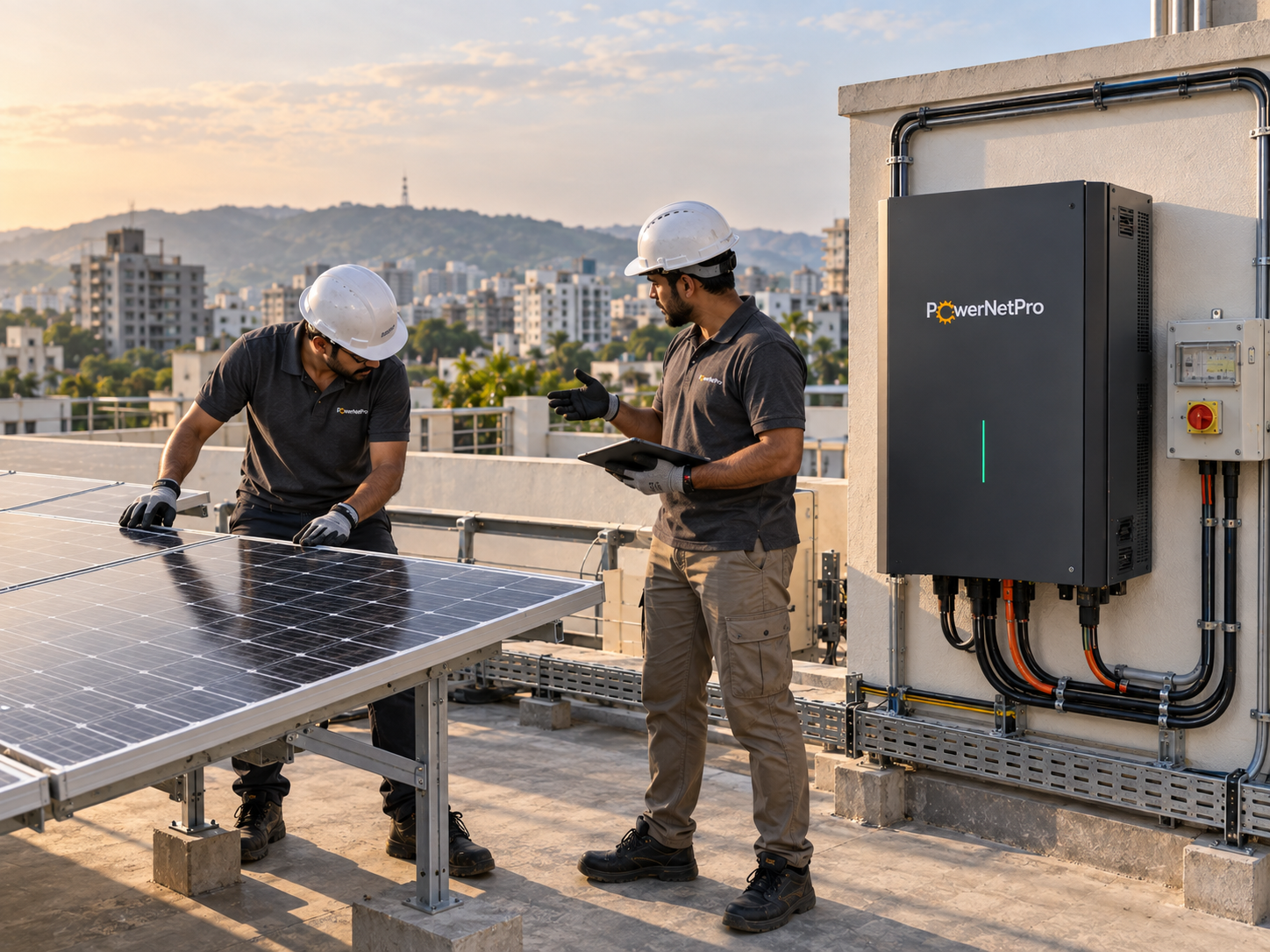 PowerNetPro and solar-EPC partner on a rooftop install